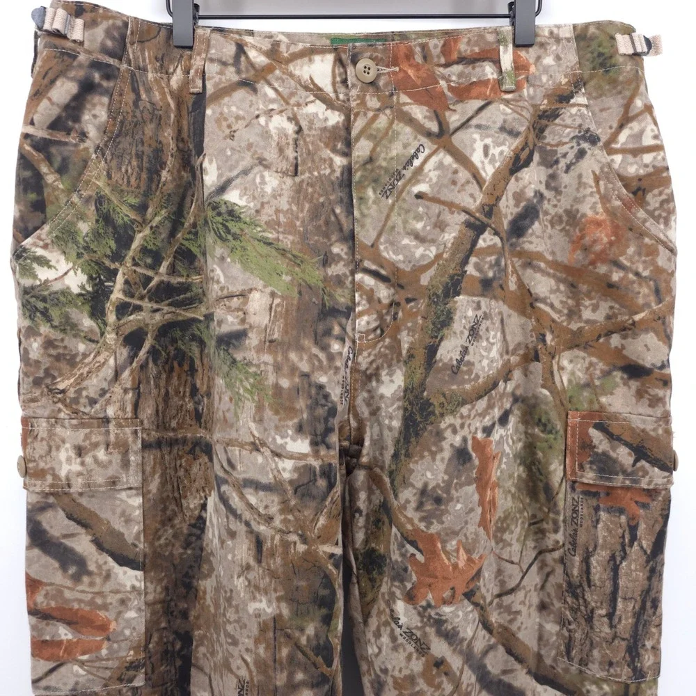 Cabelas Mens Cargo Pants Zonz Woodlands Camo 42 Reg‎ Brown Hunting Tactical
